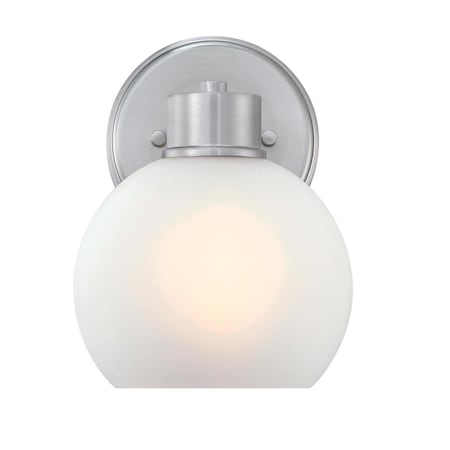 Westinghouse Fixture Wall 60W Dorney, Brushed Nickel Frosted Glassobe Glass 6124700